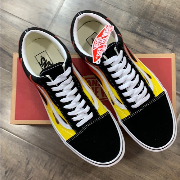 VANS men’s OLD SKOOL FLAME black/black true white - Picture 5 of 16